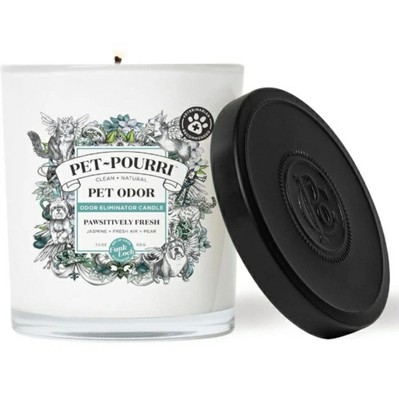 Pet-Pourri Pet Odor Freshener Candle, Pawsitively Fresh, 7.5oz, White 