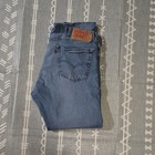 Levi's Mens Regular Fit Straight Blue Medium Wash Denim Jeans 5-Pocket Logo — photo 5