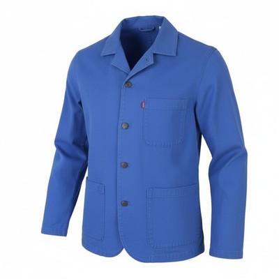LEVI'S Herrenjacke S Blau Mit Logo Patches Taschen Notch Ungefüttert Leicht