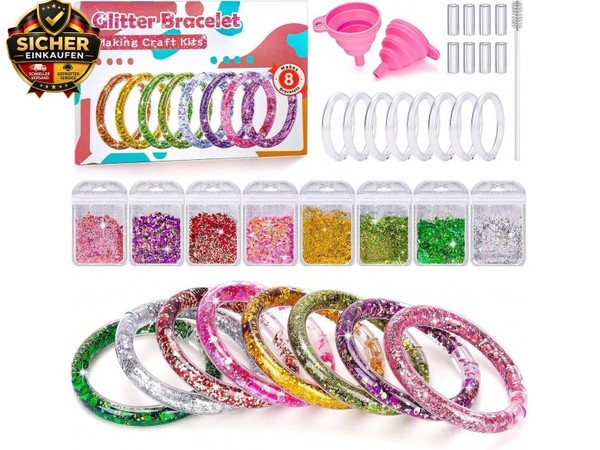 Geschenk MäDchen 6 7 8 Jahre: Glitzer ArmbäNder Bastelset Kinder Ab 6 Jahre-image