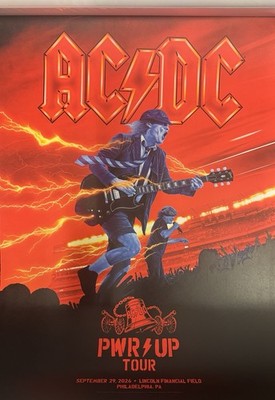 AC/DC PWR UP Tour Poster For Philadelphia September 2026 #/600 Authentic 18 x24 
