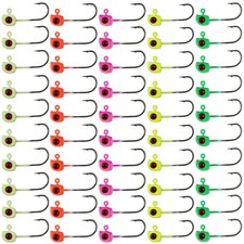 50Pcs Lead Jig Heads Fishing Hook 3D Eyes Swimbait Bass Trout Panfish Lure Bait