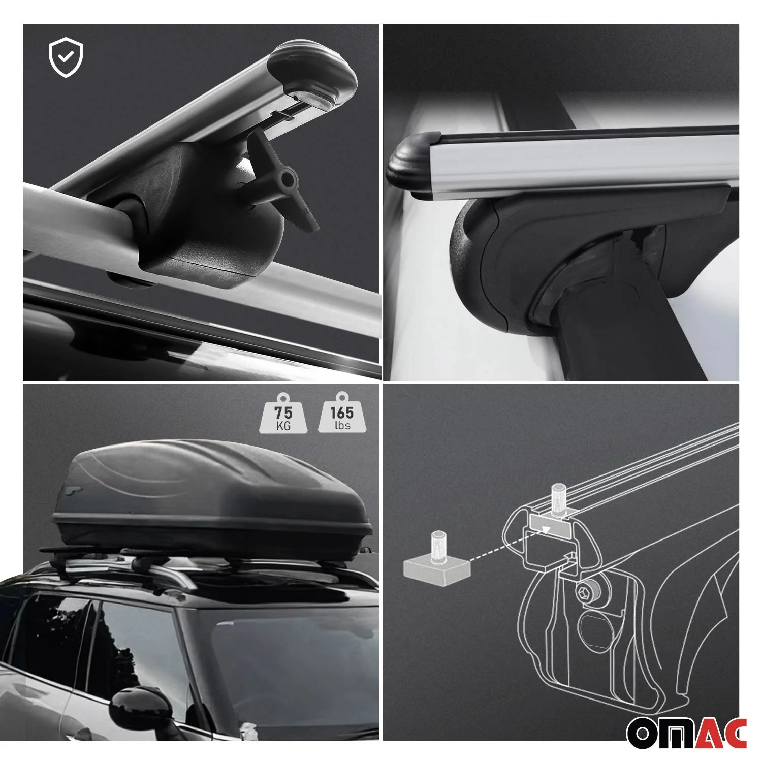 Barres de toit alu argent Chrysler Grand Voyager 95-01 contre le manque de place