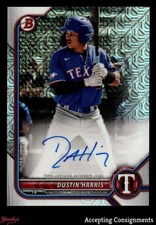 2022 Bowman Chrome Mega Box Autograph Dustin Harris ROOKIE AUTO RANGERS