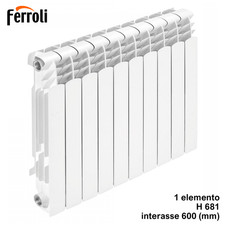 Ferroli PROTEO calorifero alluminio H. 681 interasse 600 (mm) prezzo 1 elemento