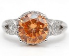 3CT  Padparadscha 925 Sterling Silver Ring Sz 8 U1-6 — photo 1