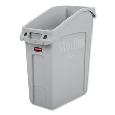 RCP 2026695 Slim Jim 13 gal Polyethylene Under Counter Container - Gray New