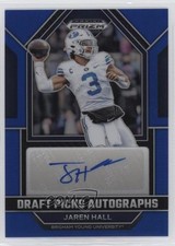 2023 Panini Prizm Draft Picks Blue 17/75 Jaren Hall #DPA-JAH Auto 07lk
