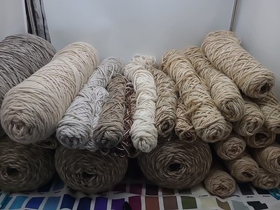 20 lb 12 oz Bulky, Multi Str New Zealand Wool/ Silk Yarn Weave Knit Art 