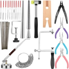 Jewelers Tools Set Including Jeweler's Saw Frame 144 Blades Third Hand Tweeze...