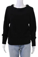 Ser.O.Ya Women's Long Sleeves Mock Neck Pullover Sweater Black Size S