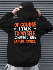 Men's Oversized Plush Hooded Sweatshirt - Winter Warm Lettering Print Hoodie,