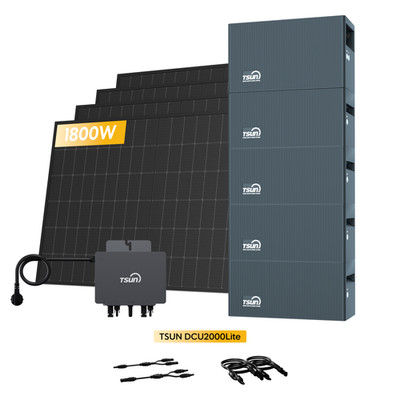 1800W Balkonkraftwerk mit Speicher TSUN TSOL-DCU2000Lite 2kWh-10kWh Komplettset