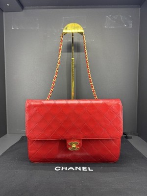 Chanel Umhängetasche Timeless Classic Single Flap Rot Leder