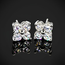 Platinum Studs Round Earring For Women Diamond Lab Grown 1 Carat PT950