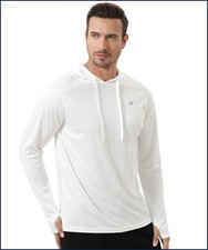 Summer Men's Long Sleeve UPF 50 Hoodie T-Shirts, Rash Guard Quick Dry