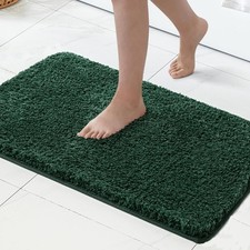 MIULEE Dark Green Absorbent Bath Rugs, Soft Bathroom 20''x30'',