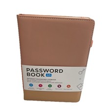 Password Book A5 with Colorful Alphabetical Tabs, Hardcover Rose Gold
