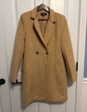 Lulus Women s Beige Solid Mid-Length Overcoat...