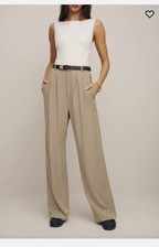 Reformation Women's Mason Pants Trousers Khaki Career Size 12
