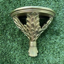 Gold Wall Shelf Wheat McMLXXXV HOMCO INC MADE IN THE USA Vintage
