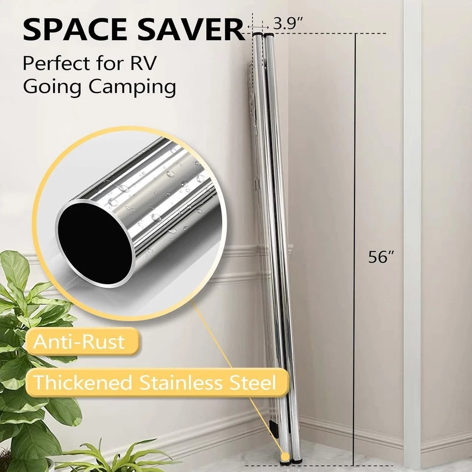 Tendero plegable 79 英寸 acero 不氧化 con 20 ganchos,内部/外部 — 第 4/4 张图片