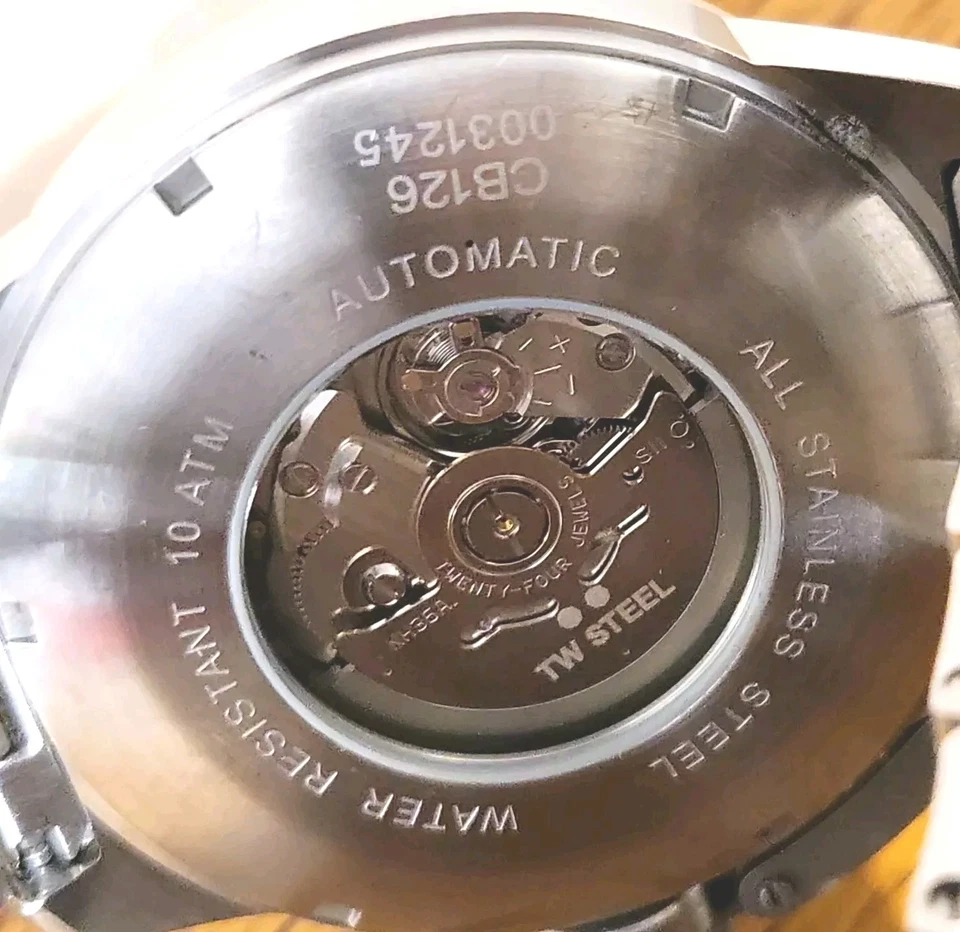RELOJ AUTOMÁTICO TW ACERO. ESFERA MADREPERLAS CASI COMO NUEVA. CB126 EXTREMADAMENTE RARO  Foto 2 de 4