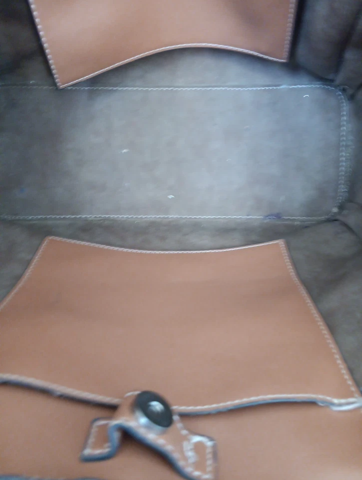 London Fog Lillian Tote Bag Purse. Soft Carmel Brown Large13x10x5 (Expands 2-3") - Image 4 of 4