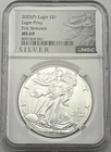 2025 (P) $1 American Silver Eagle w/ Eagle Privy Mark First Releases NGC MS69