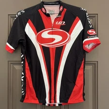 Louis Garneau Cycling Jersey MEDIUM Red Black Full Zip