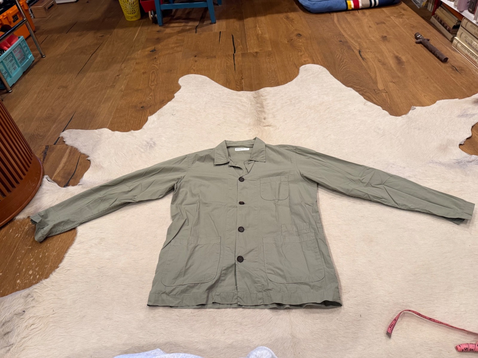 Universal Works Light Olive Button-down Lightweig… - image 1