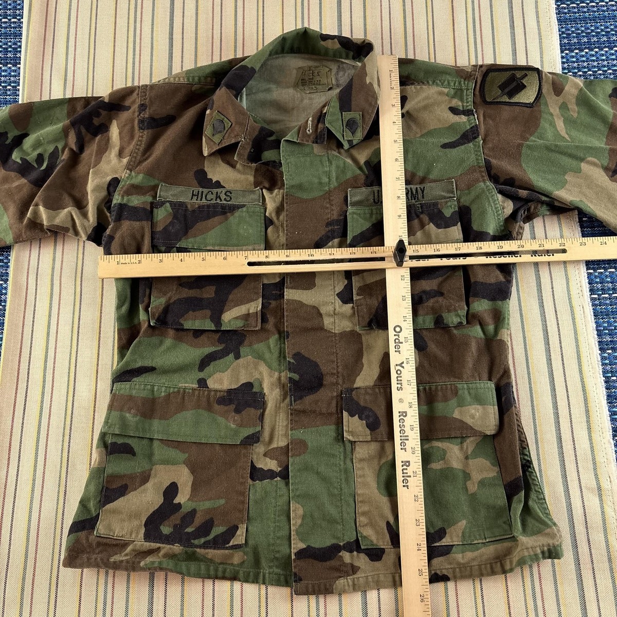 Vintage US Army BDU Jacket Small Short Woodland Camouflage 90s