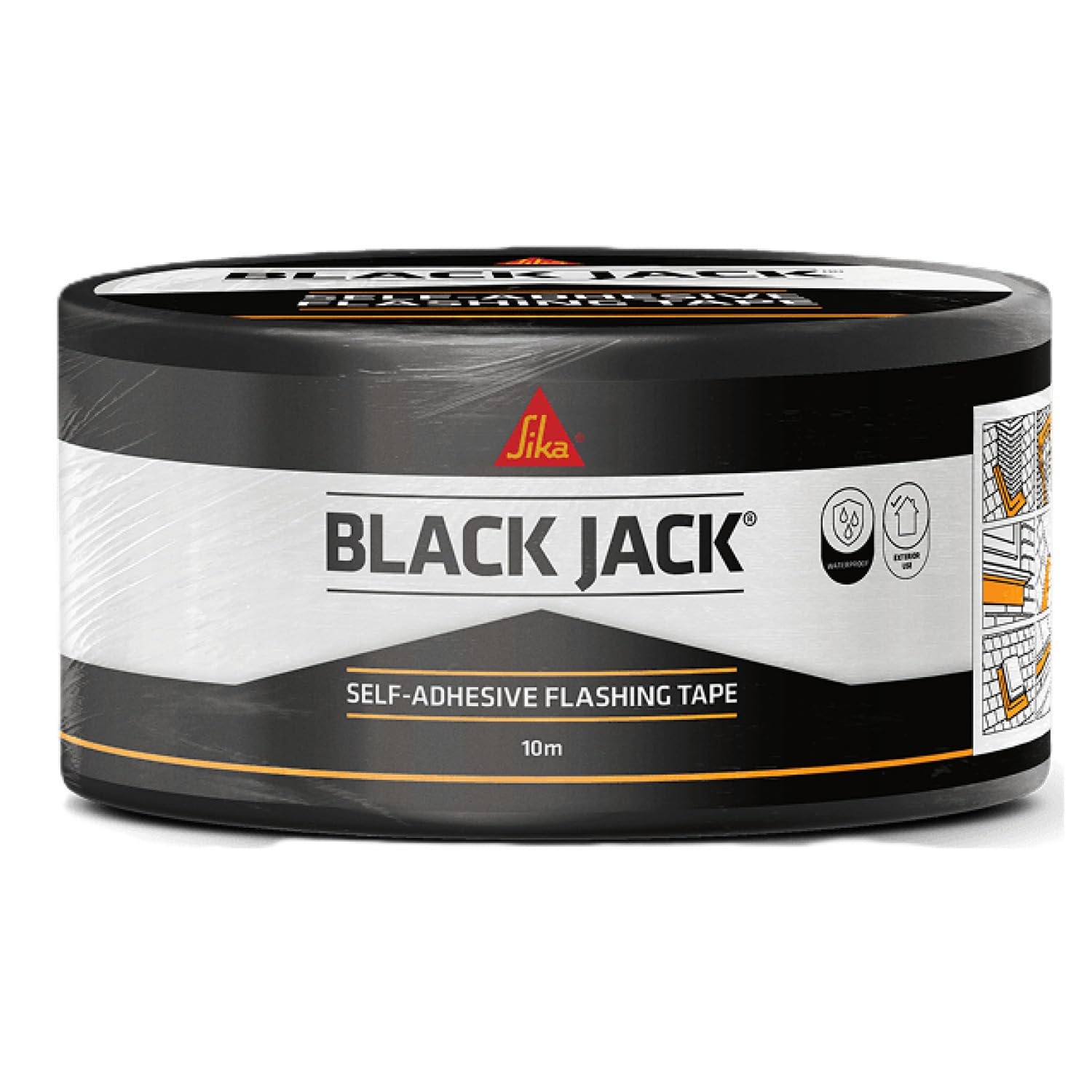 Sika Everbuild Black Jack Strong Self Adhesive Flashing 10m x 75mm, Lead Look
