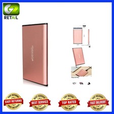 500GB Ultra Slim Portable External HDD in Rose Pink Fast USB 3.0 Design