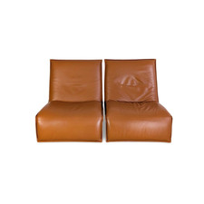 2x Sessel Koinor Epos Free Motion Leder cognac braun Design