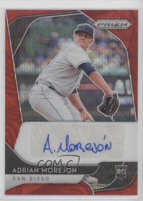 2020 Panini Prizm Rookie Red Wave 73/75 Adrian Morejon #RA-AM Auto RC 0a4s