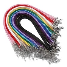 Create Personalized Jewelry with 60 Multicolor Waxed Necklace Cords, 18-Inch