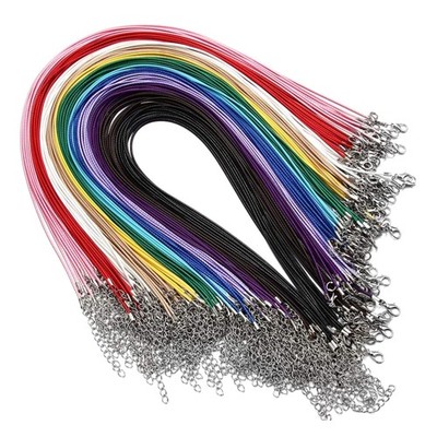Create Personalized Jewelry with 60 Multicolor Waxed Necklace Cords, 18-Inch