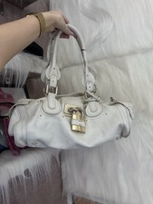 Chloé Paddington Vintage Leather Handbag Brown White Cream Leather Bag