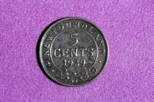 1929 Newfoundland 5 Cents — photo from the most recent tracked eBay sale