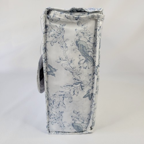 Landhaus Shabby Chic komplettes Laken Set 4tlg weiß blau Toilette Vögel Schmetterling Baumwolle - Bild 6 von 14