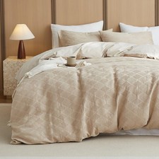 100 Cotton Waffle Weave Duvet Cover Set Full Size 3 Pieces 1 Duvet Cover 78...