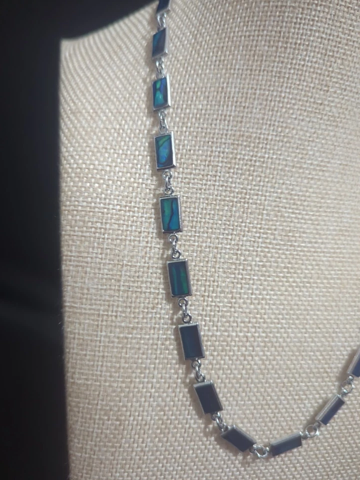 Marine Opal New Zealand Paua Shell Abalone Iridescent Adjustable Necklace - Image 2 of 4