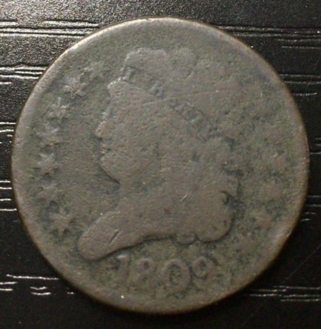 1809 Classic Head Half Cent, AG/G. STC! J37