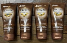 4 x Jergens NATURAL GLOW  INSTANT SUN Self Tanner Lotion DEEP BRONZE 6 Oz New
