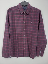 Ted Baker Shirt Mens Large 4 Red Plaid Long Sleeve Button Up Preppy Cotton