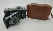 Vintage Kodak Tourist Camera Folding Lens In Brown Leather Case USA