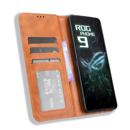 For Asus ROG Phone 9 Pro, Luxury Retro Flip Leather Wallet Stand Cover Case - Picture 18 of 25