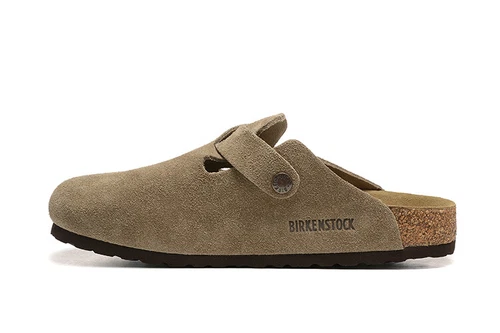 Birkenstock Boston Taupe Suede Clogs Soft Footbed Flat Casual Men's Shoes Wide - Picture 5 of 8