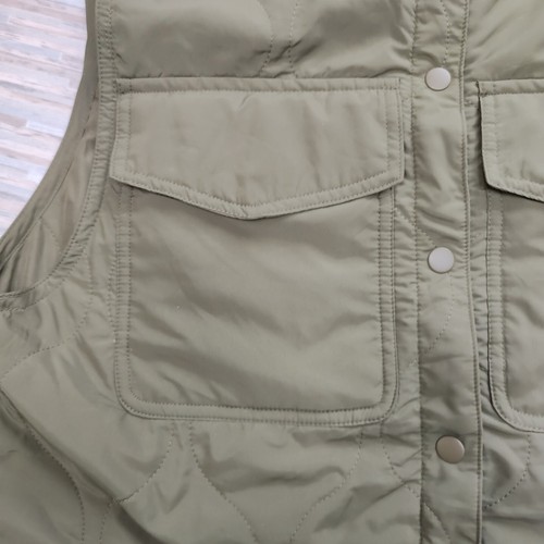H&M Lightweight Gillet Khaki Green size XS pockets stud fastening travel - Picture 9 of 12